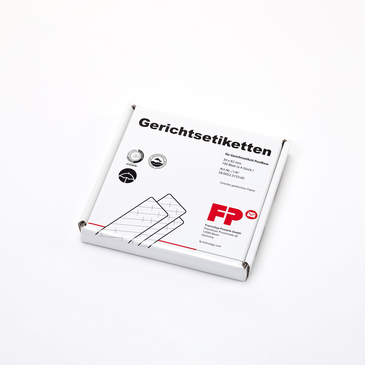 Gerichtsetiketten für PostBase GS